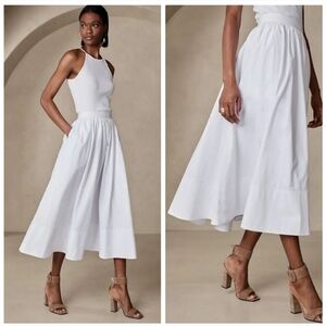 Banana Republic White A-Line Skirt